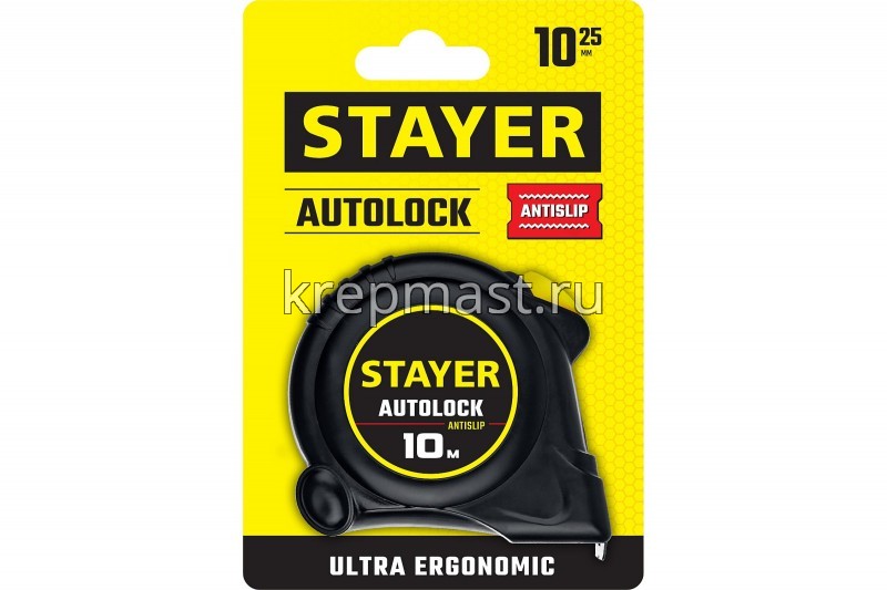 Рулетка 10м х 25мм STAYER AUTOLOCK