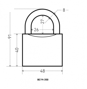 Замок навесной АЛЛЮР ВС1Ч-350 d.8мм