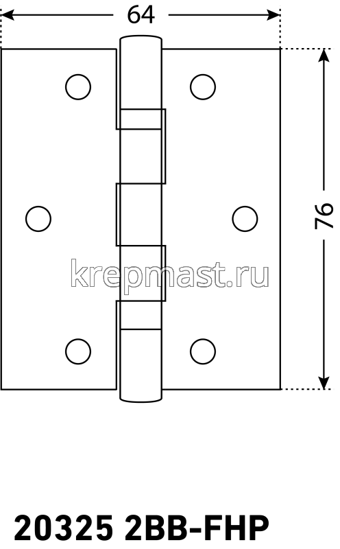 Петля универс. 77х64мм латунь (уп=2шт)