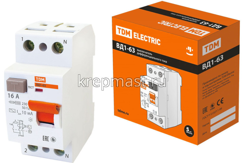 Выключатели дифференц. серия ВД1-63 (УЗО)