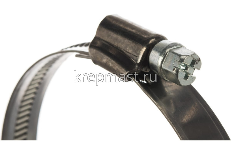 Хомут червячный нержавейка 60-80