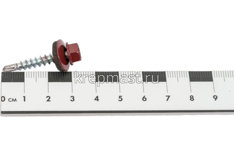 Саморез д/кровли краш. 4,8х35(38) RAL 3005/RR28