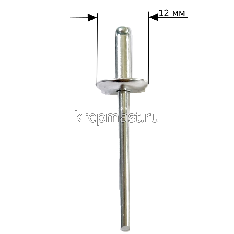 Заклёпка алюминий/сталь 4,0х 8х12 широкий борт