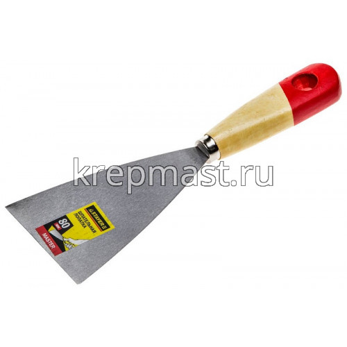 Шпатель 80мм с деревянной ручкой STAYER MASTER