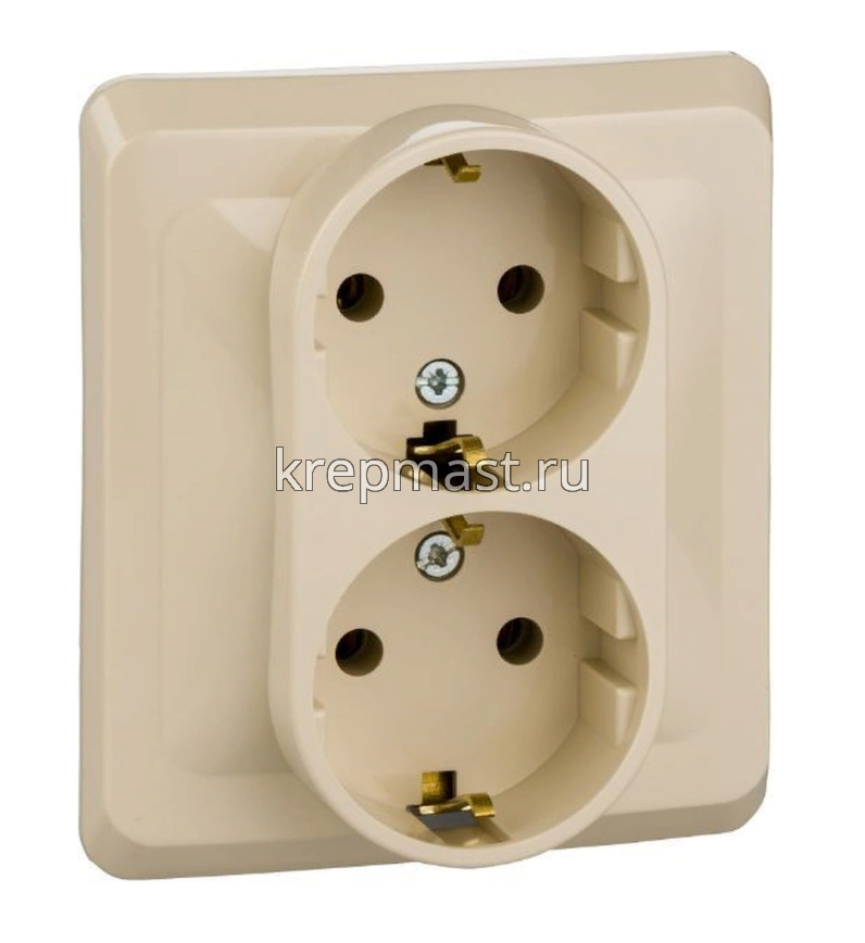 Розетка РС 16-007К СП крем с/з 2-ая