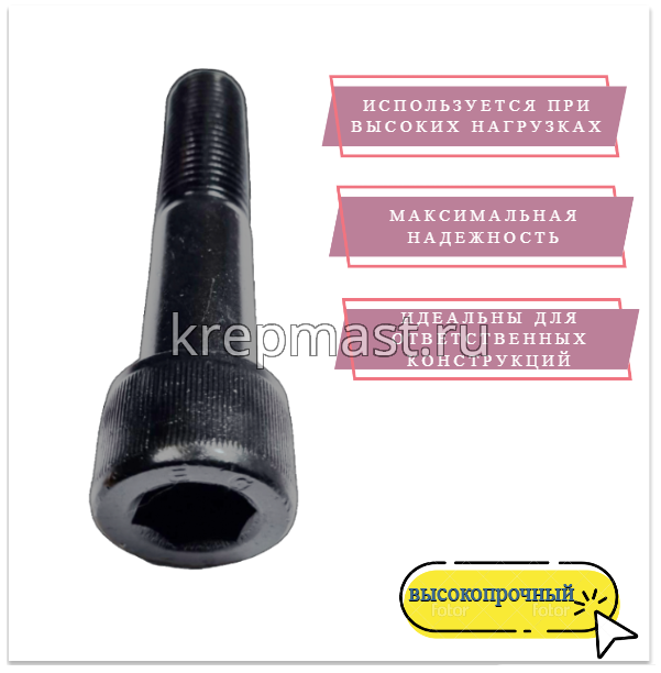 Винт с внутр.шестигранником 24 х 120 черный кл.пр.12,9 н/р DIN 912