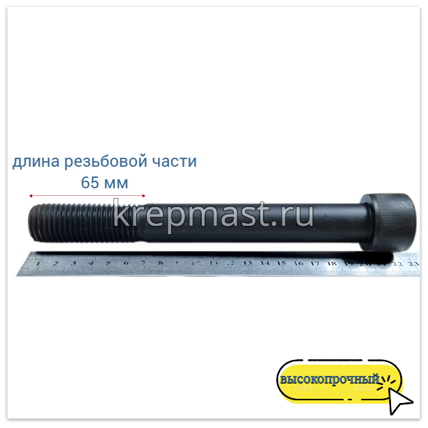 Винт с внутр.шестигранником 24 х 200 черный кл.пр.12,9 н/р DIN 912