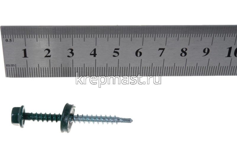 Саморез д/кровли краш. 4,8х51 RAL 6005