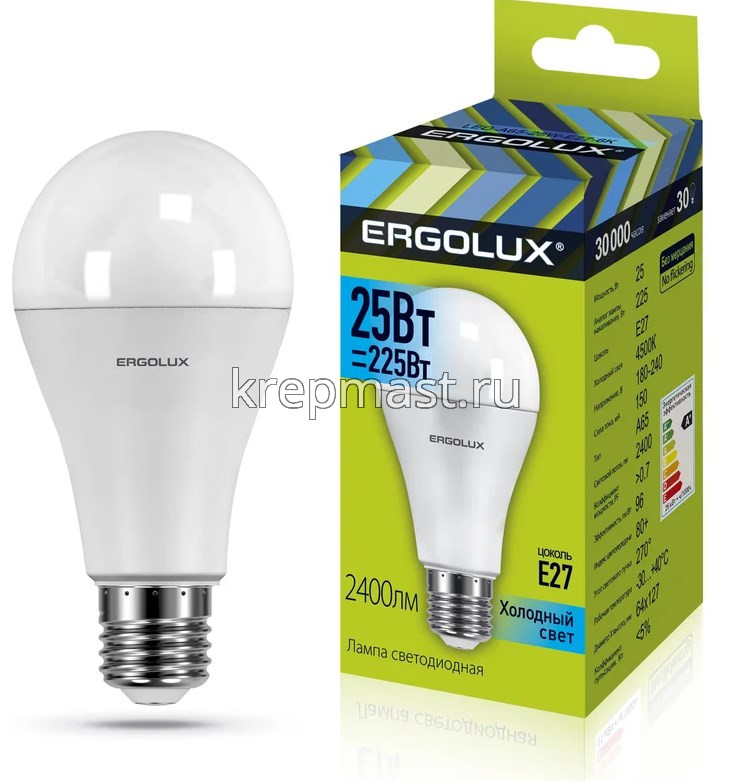 Лампа А65 25Вт Е27 4500К