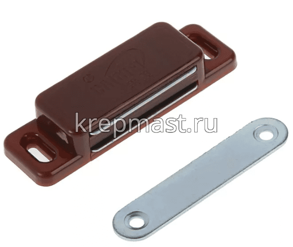 Защелка магнитная мебельная большая коричневая