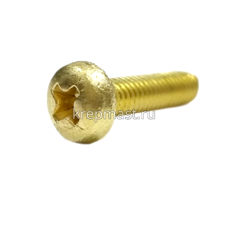 Винт п/цил 4,0 х16 DIN 7985 латунь