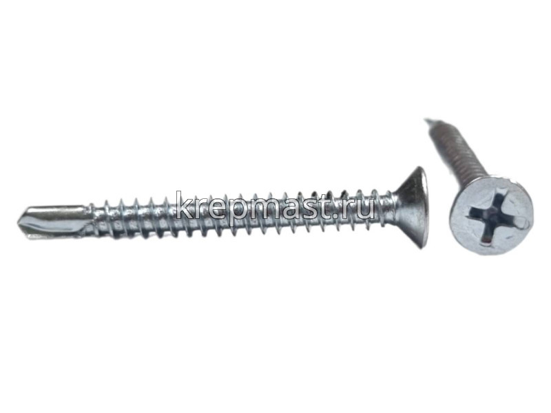 Саморез кров. б/шайбы DIN 7504 P 4,8х45 потай. - сверло оцинк.