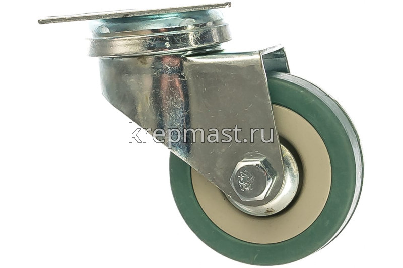 Колесо д. 50мм поворотное ЗУБР на площадке резина (г/п 35кг)