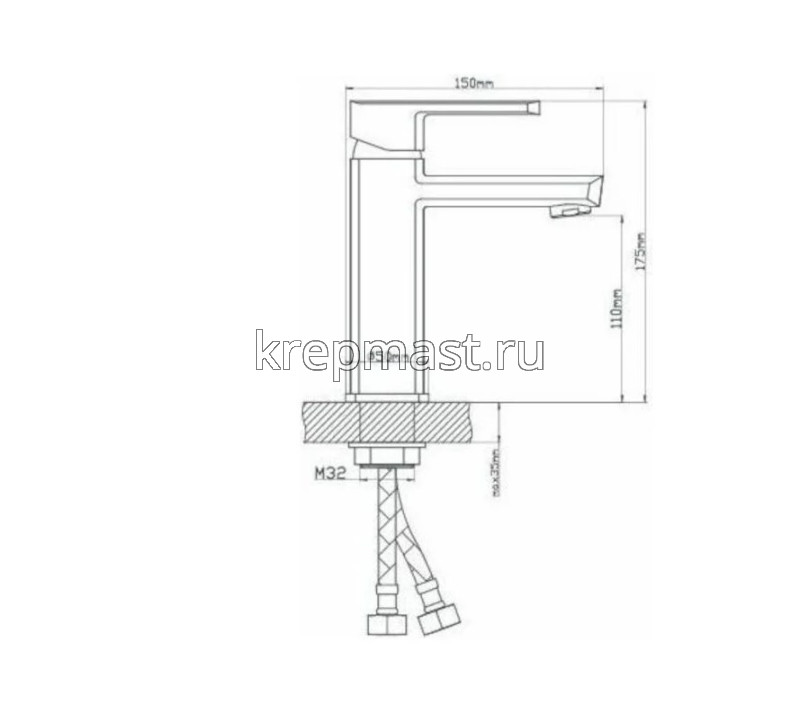 Смеситель д/умывальника B8215-1J латунь