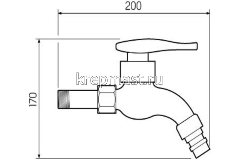 Кран носик 1/2 нар. SL 79-270