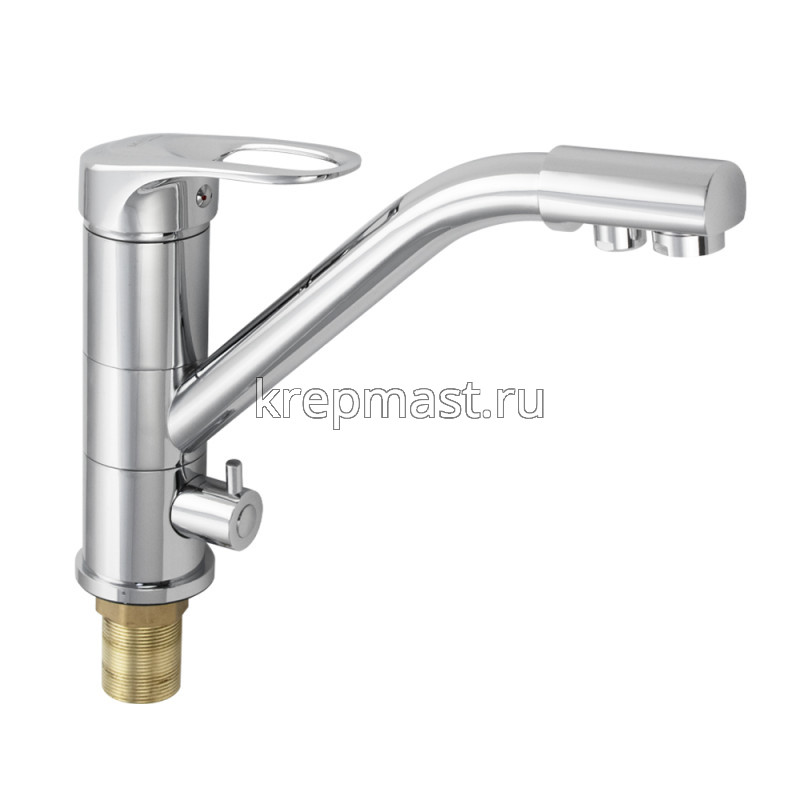 Смеситель д/кухни MAGNUS 8258 с перекл.воды на корпусе, с дв.выпуском воды д/фильтра