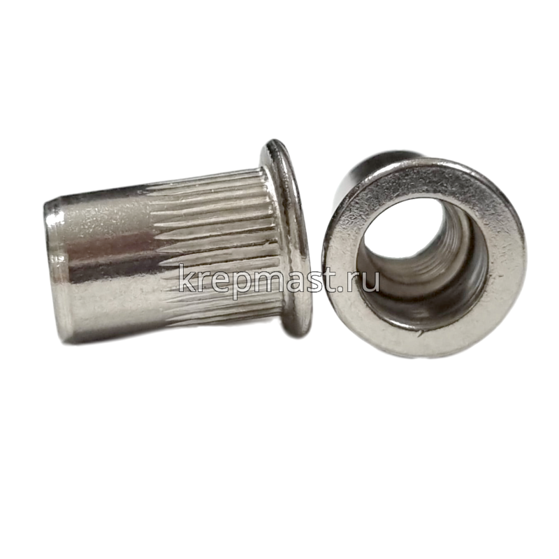 Гайка-заклепка М 8 х 16 цилиндр. борт нерж. А2