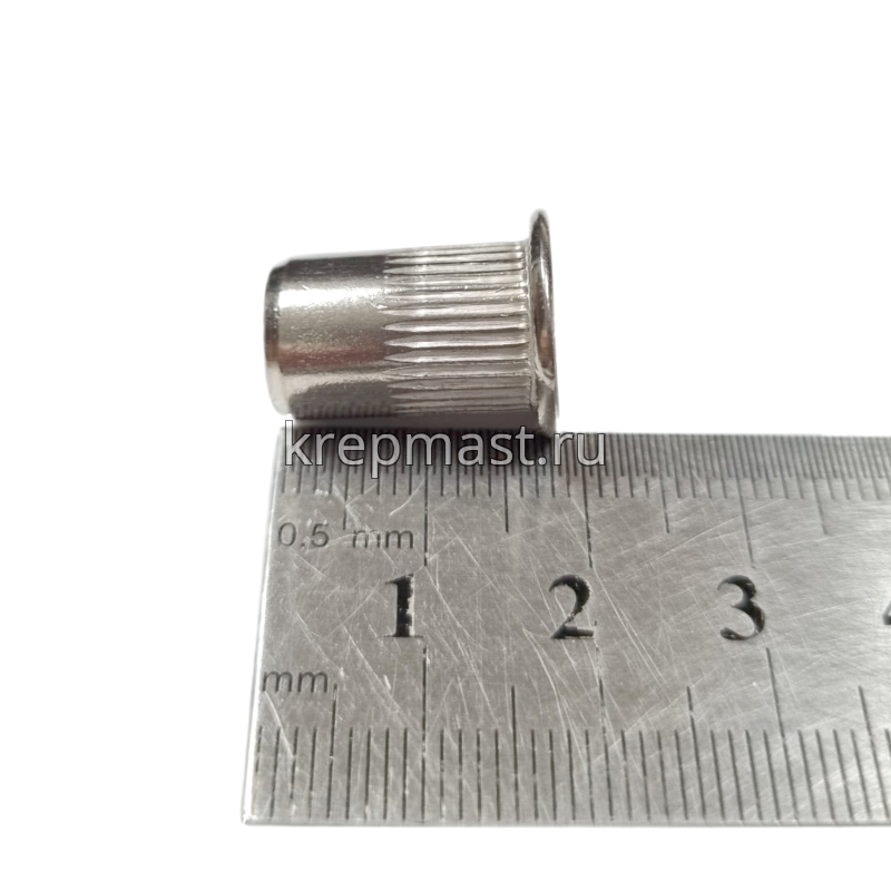 Гайка-заклепка М 8 х 16 цилиндр. борт нерж. А2