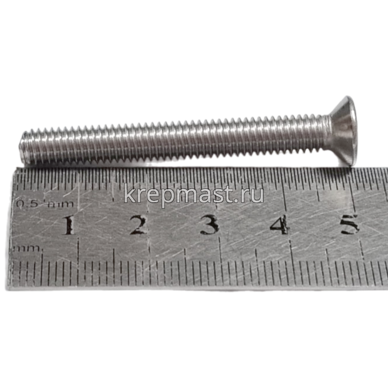 Винт 6,0х 50 потай DIN 965 нерж. А2