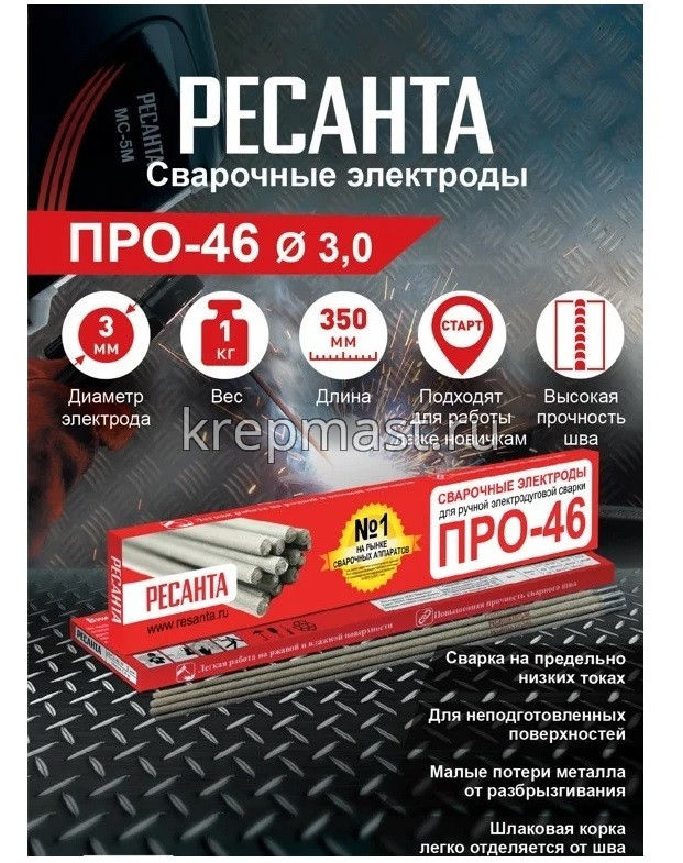 (по 1 кг) Электроды ПРО-46 d3,0