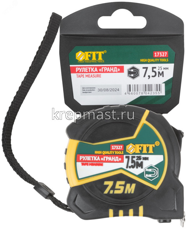 Рулетка 7,5м х 25мм FIT Гранд