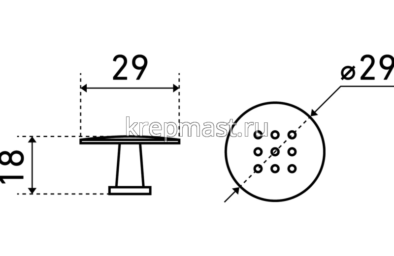 Ручка кнопка A507 СР хром StahlBuro