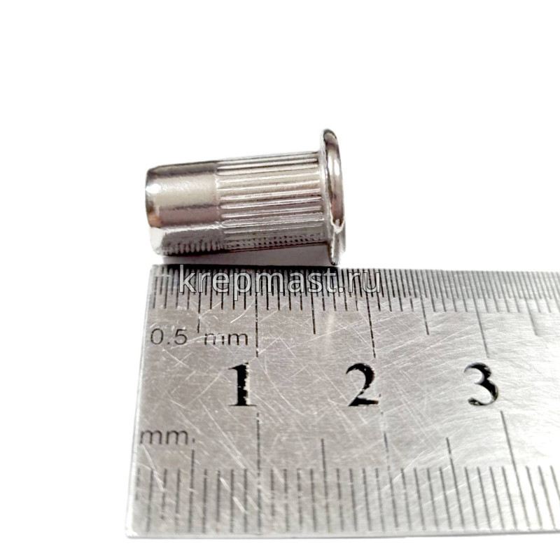 Гайка-заклепка М 6 х 16 цилиндр. борт нерж. А2