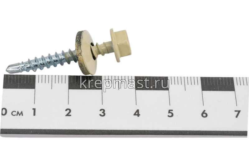 Саморез д/кровли краш. 4,8х35(38) RAL 1014