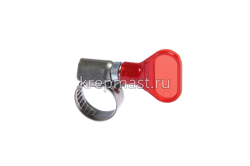 Хомут червячный (ленточный) с КЛЮЧОМ (барашек)