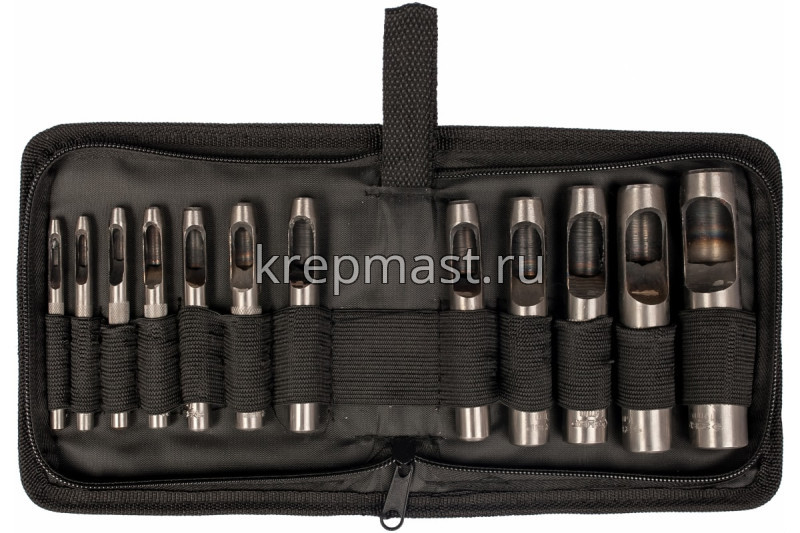 Набор пробойников ЗУБР для кожи 3-19мм (12шт)