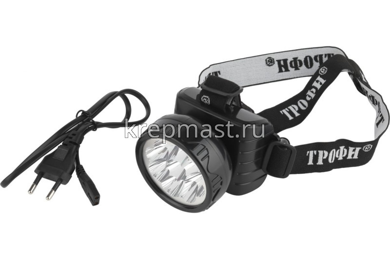 Фонарь Трофи TG9 налобный аккум. 2 режима, черный