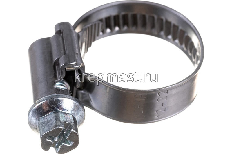 Хомут червячный нержавейка 12-22