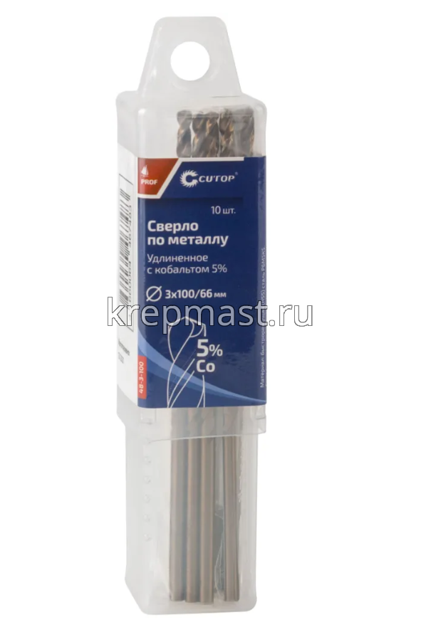 Cверло по металлу КОБАЛЬТ Long 3,0х 100мм