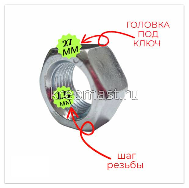 Гайка 6-гр. М 18 (1,5) МЕЛКАЯ резьба кл.пр. 10,0 оц.DIN 934
