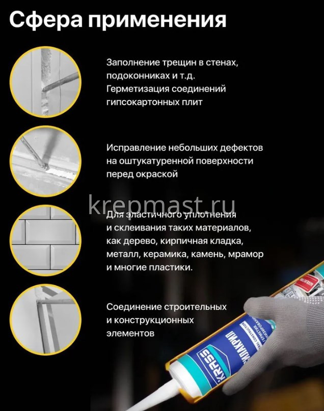 Герметик KRASS СИАКРИЛ 300мл белый