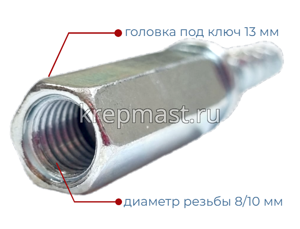 Анкер - шуруп PNB по бетону 6 х 35 (вн.диам.м8/10мм удлин.гайка)