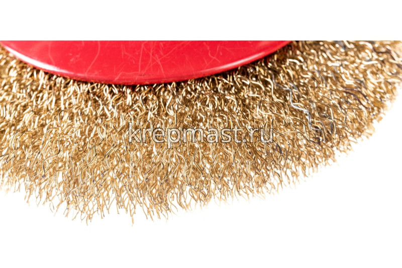 Корщетка- колесо 115мм для УШМ USP латунь с наклоном гайка М14